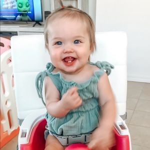 Stone Blue Muslin Romper